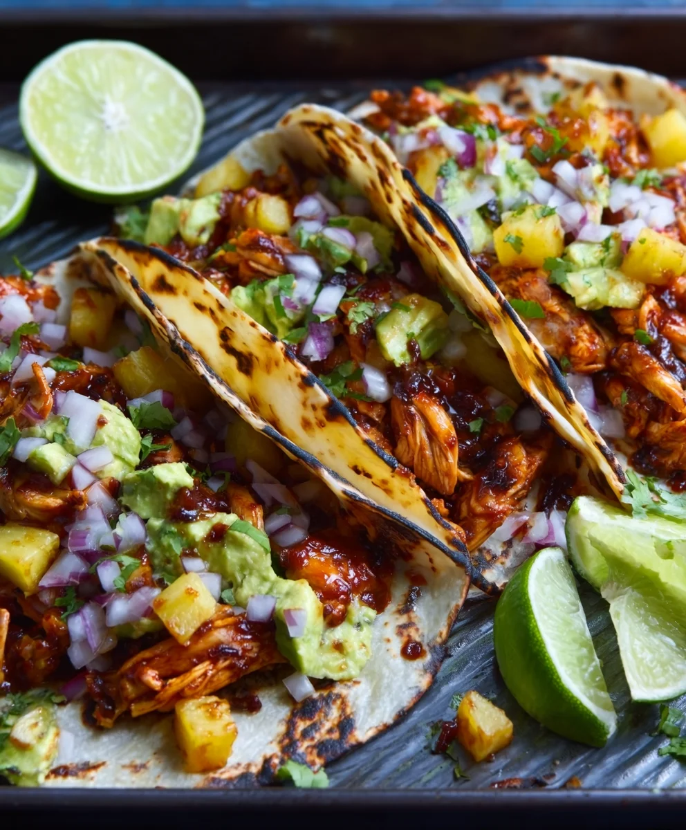 Easy Chicken Pineapple Tacos One Pan Meal