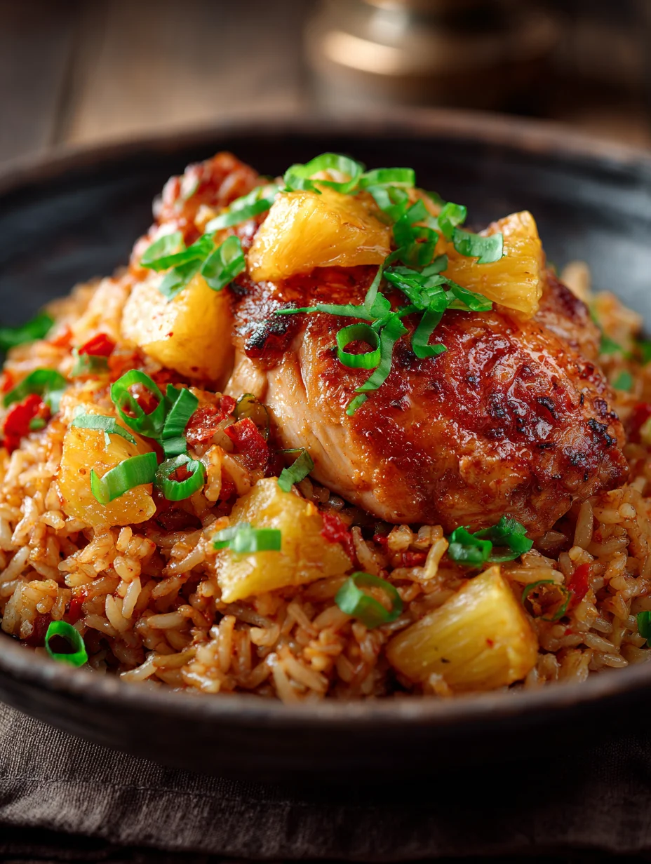 Sweet Pineapple Chicken Rice-Easy Family Meal