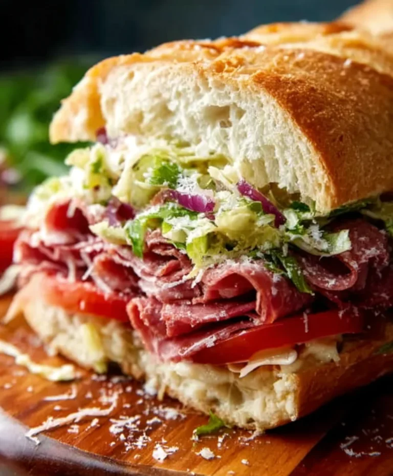 TikTok Viral Italian Beef Grinder Salad Sandwich