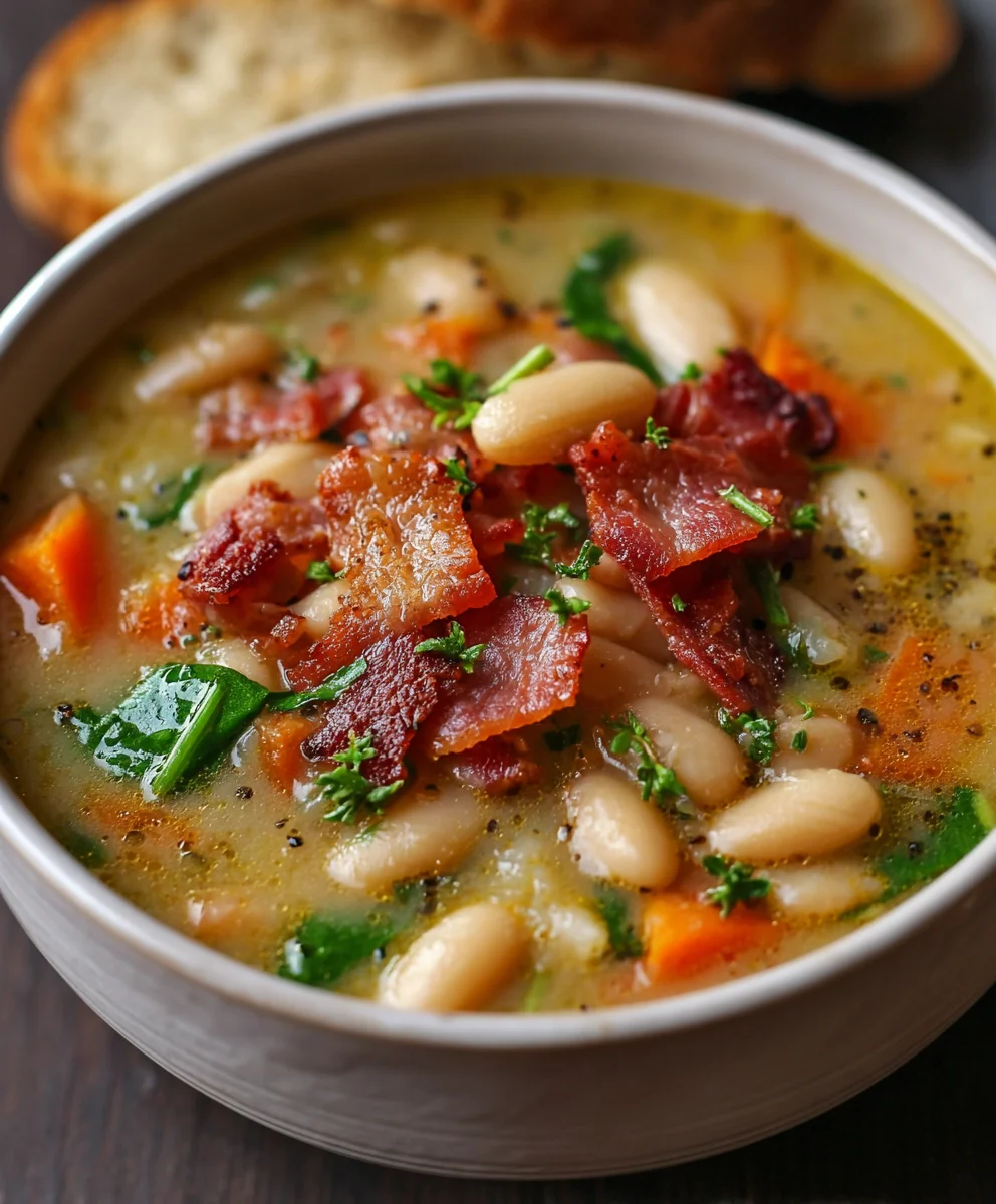 Hearty White Bean Soup with Beef Beef Bacon