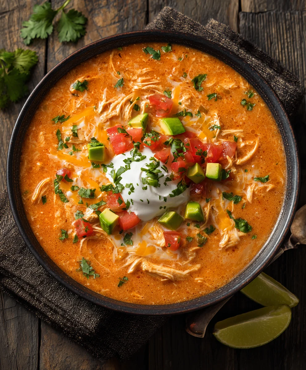 Creamy Chicken Enchilada Soup-Easy Comfort Food
