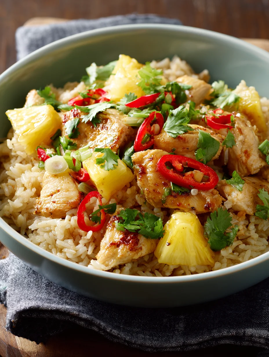 Sweet Pineapple Chicken Rice-Easy Family Meal