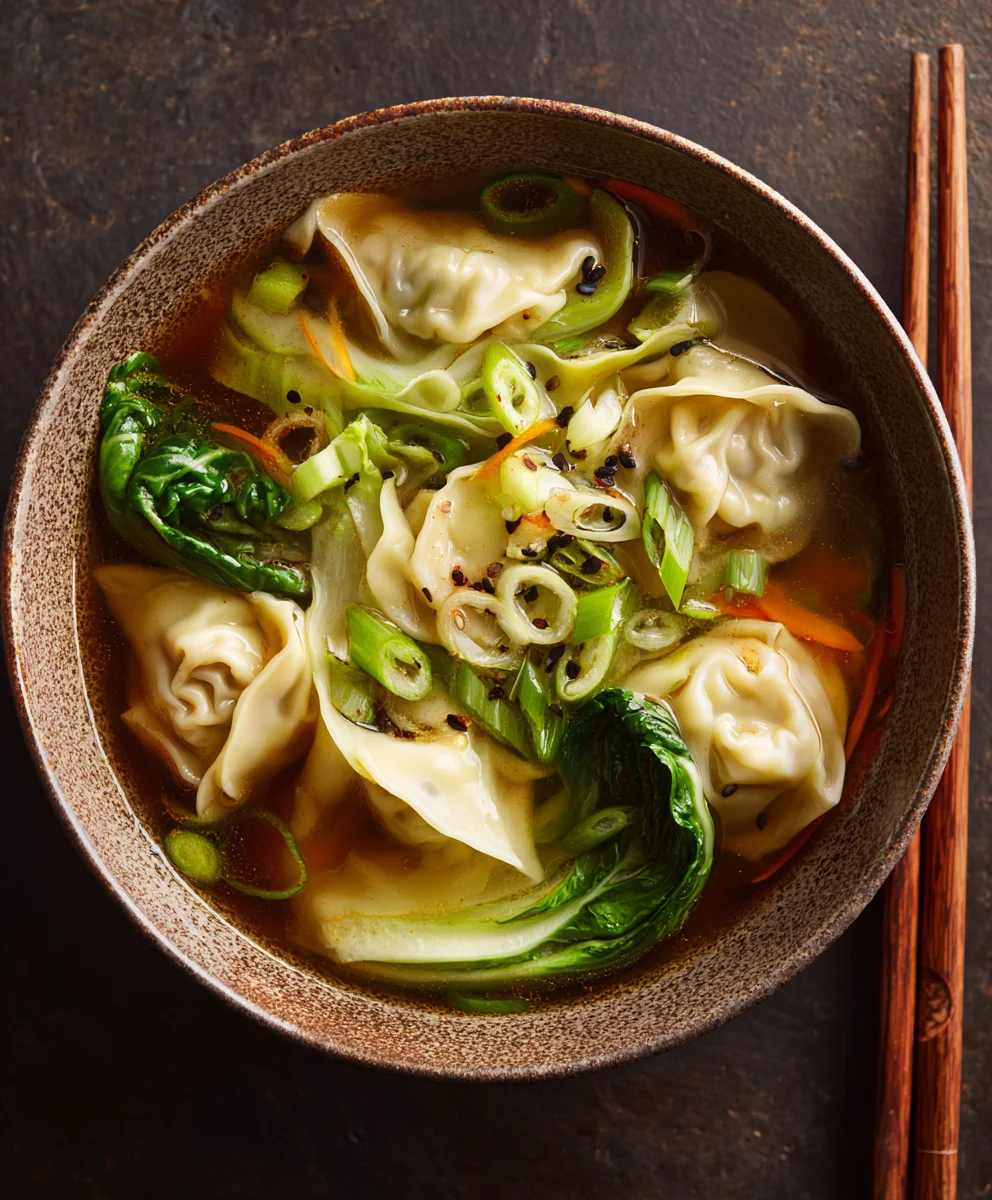 Easy Wonton Soup Recipe-Delicious Beef & Veggies