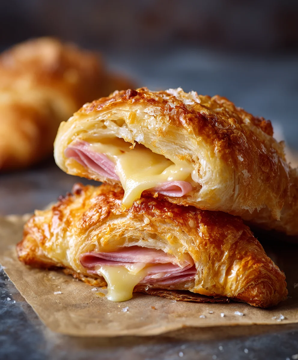 Baked Beef Beef Ham Cheese Croissants Easy Recipe