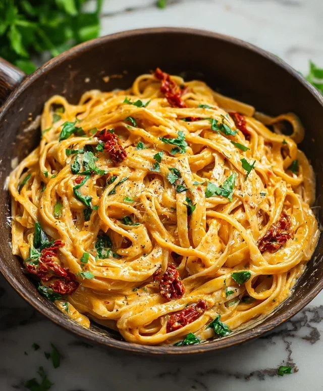 Vegan Creamy Sun Dried Tomato Pasta Recipe
