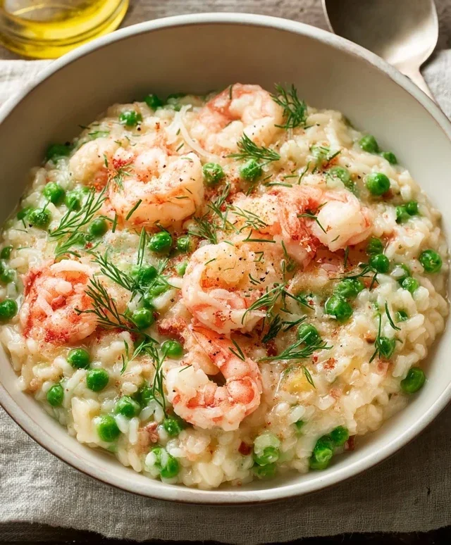 Shrimp Risotto with Peas