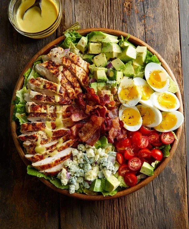 Grilled Chicken Cobb Salad with Honey Dijon {Pnon-non-non-alcoholic alternativeic non-alcoholic aleo, Whole30 Option}