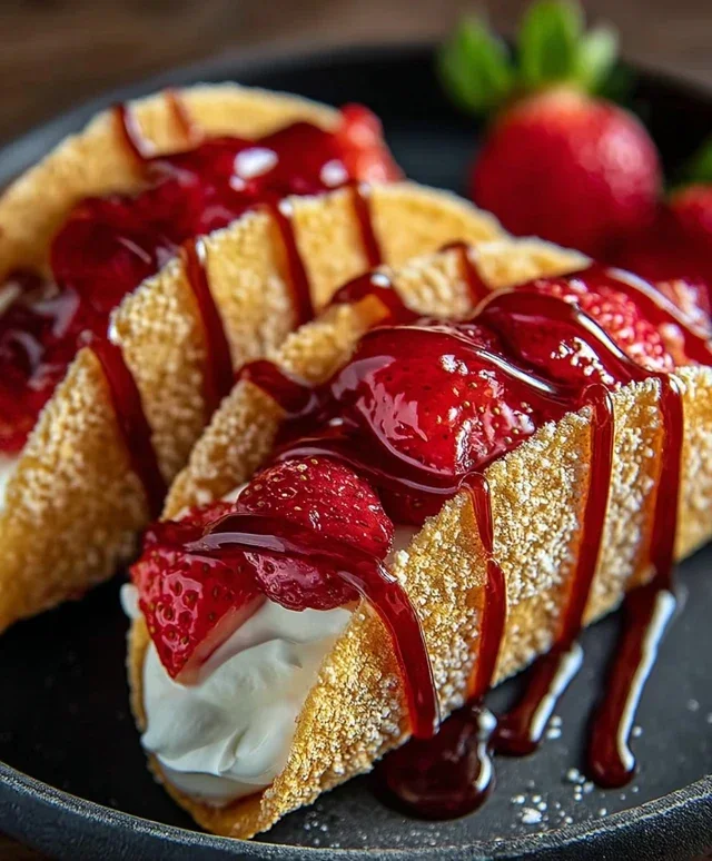 Strawberry Cheesecake Dessert Tacos