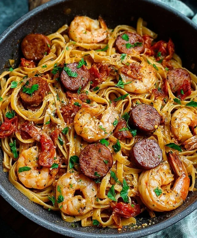 Creamy Cajun Shrimp Pasta with Sausage