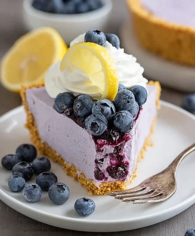 No Bake Lemon Blueberry Pie