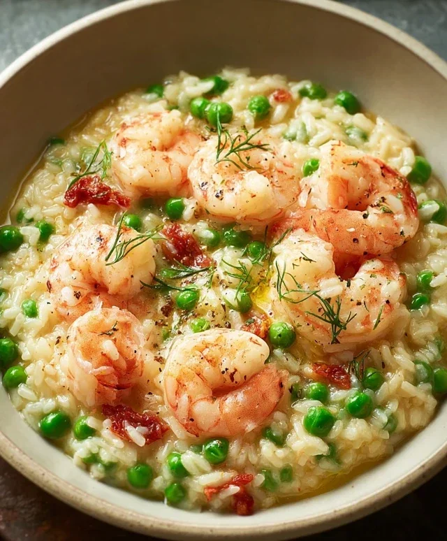 Shrimp Risotto with Peas