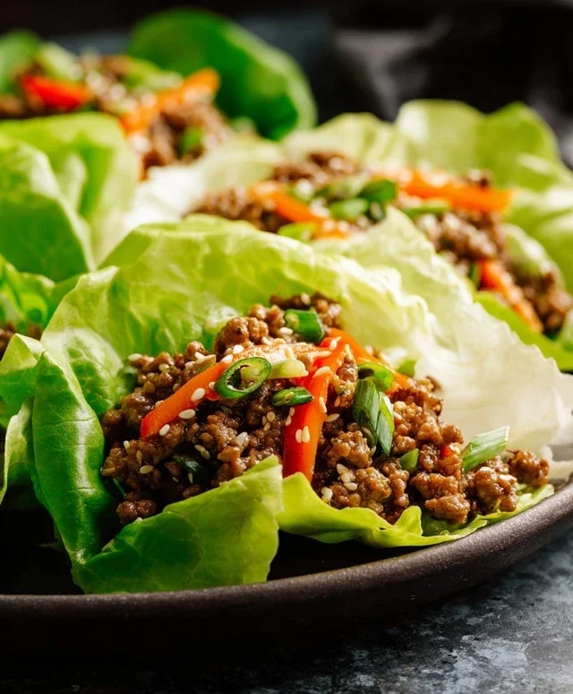 Asian Style Ground Beef Lettuce Wraps