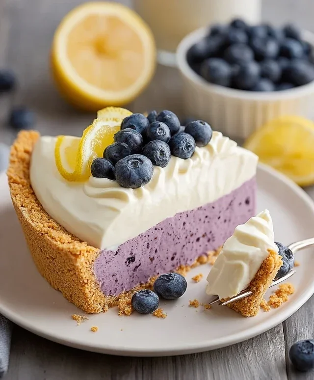 No Bake Lemon Blueberry Pie