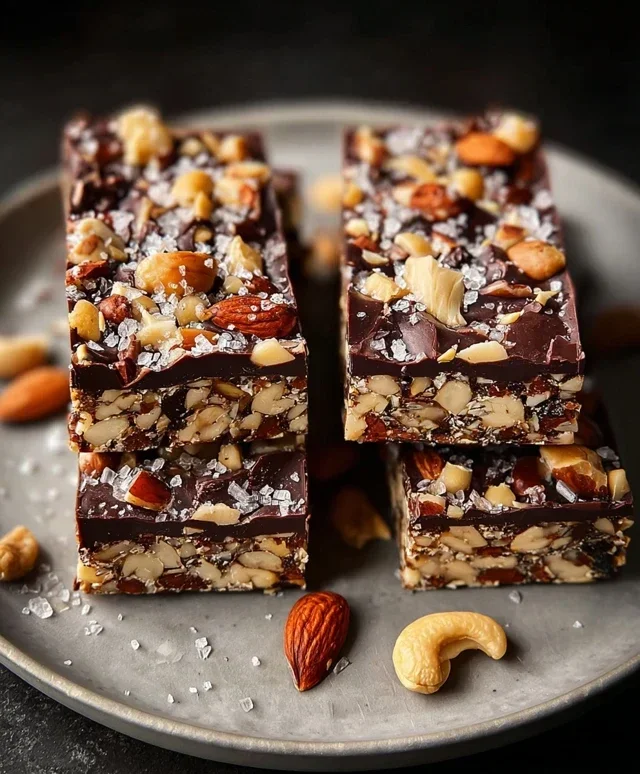 Dark Chocolate and Sea Salt Nut Bars