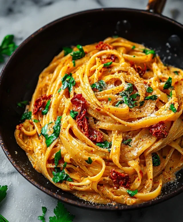 Vegan Creamy Sun Dried Tomato Pasta Recipe