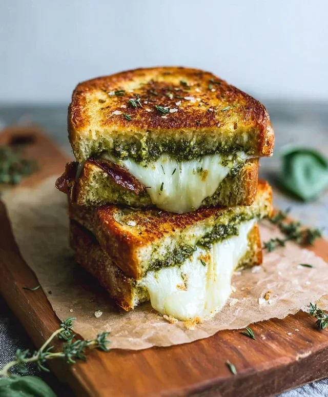 Sourdough Pesto Grilled Cheese