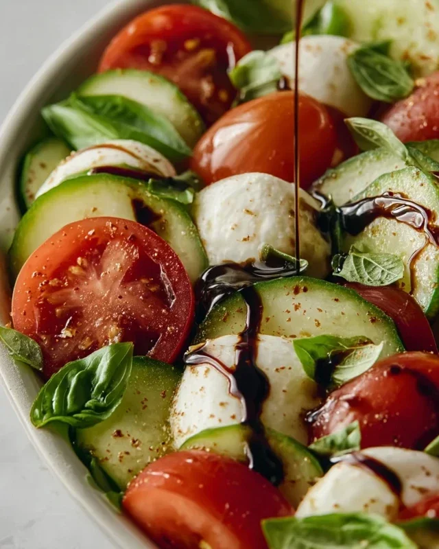 Fresh Cucumber Caprese Salad