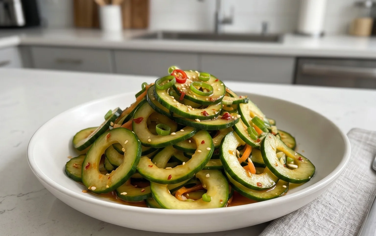 Spiral Cucumber Salad: Korean-Inspired Recipe