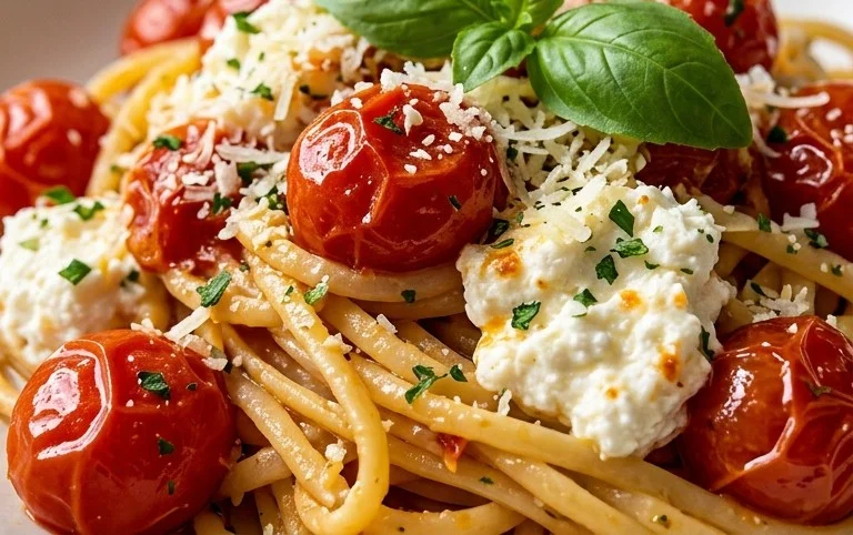 Roasted Tomato and Garlic Ricotta Pasta