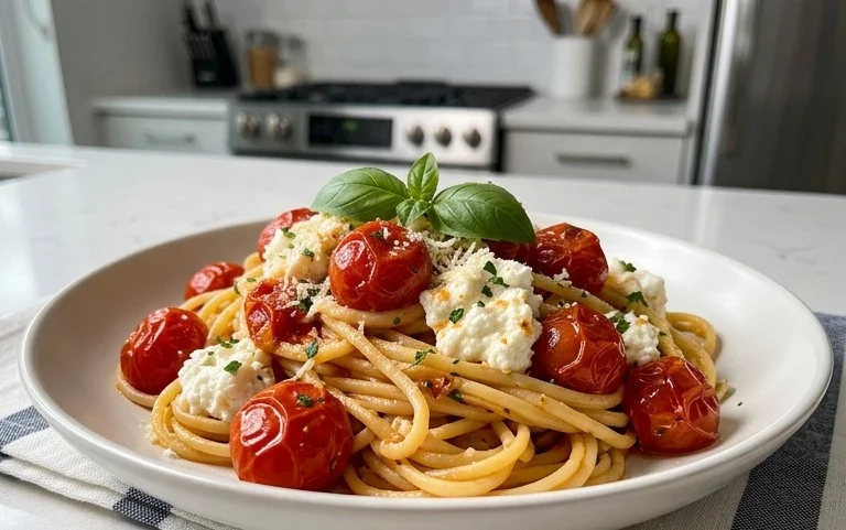 Roasted Tomato and Garlic Ricotta Pasta