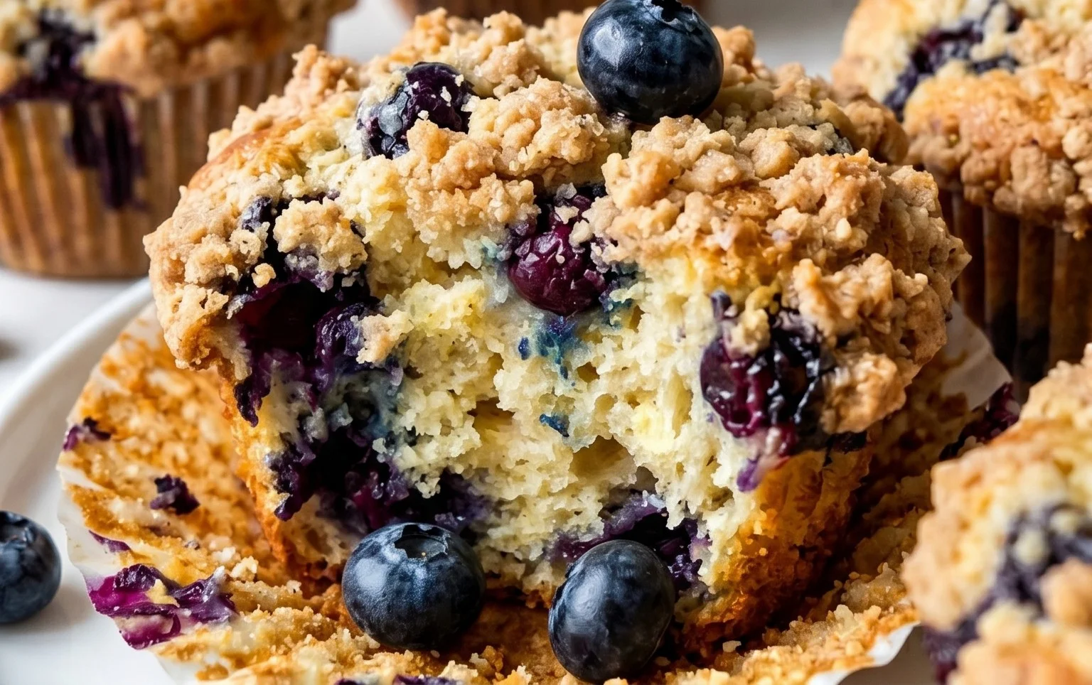 Lemon Blueberry Streusel Muffins