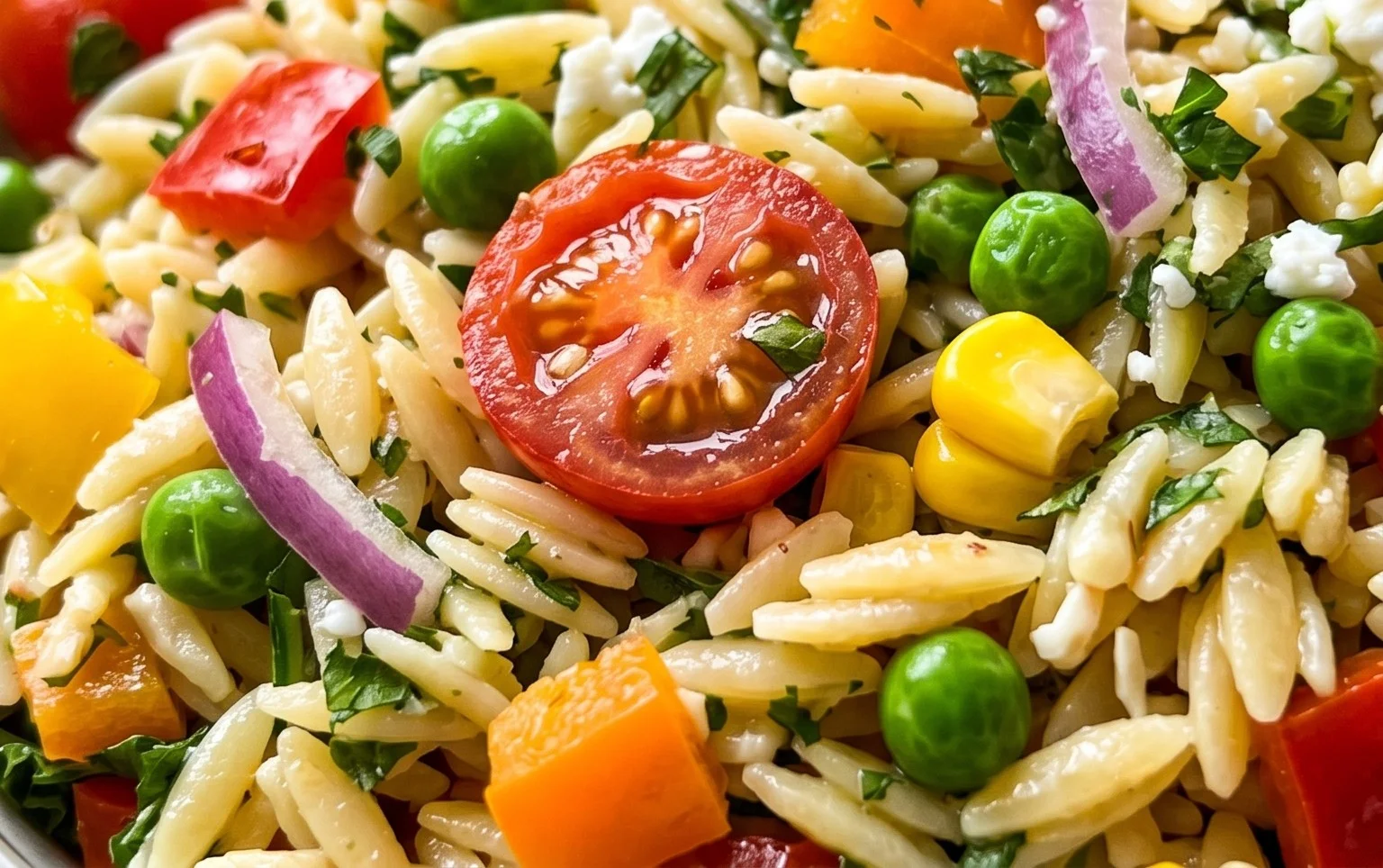 Rainbow Orzo Salad