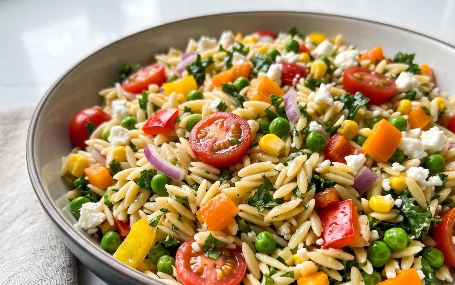 Rainbow Orzo Salad