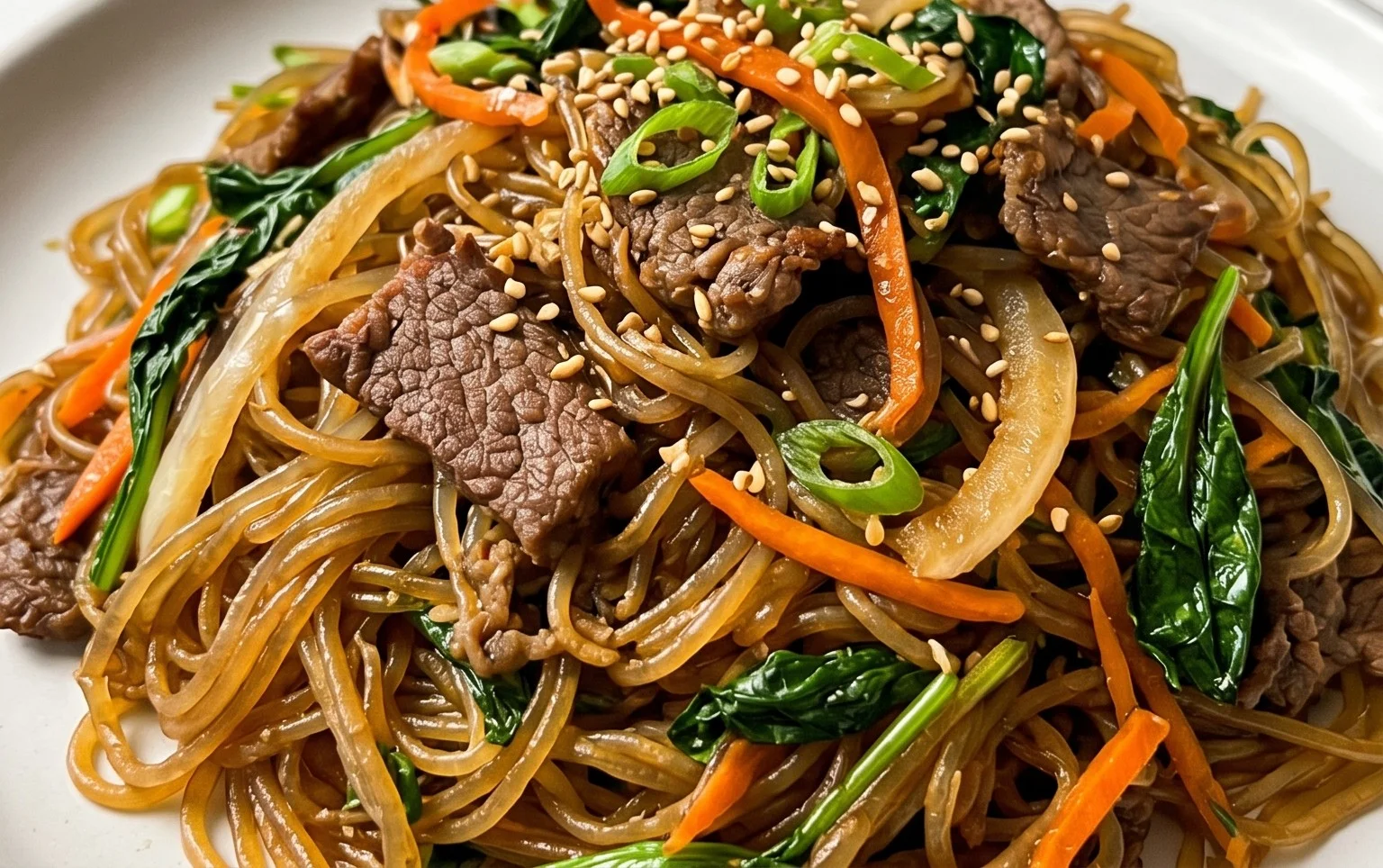 Japchae (Korean Glass Noodle Stir Fry)