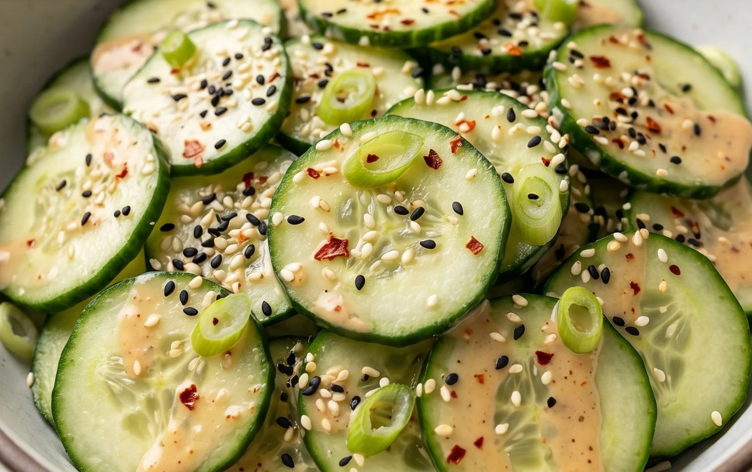 Creamy Asian Cucumber Salad Bowl