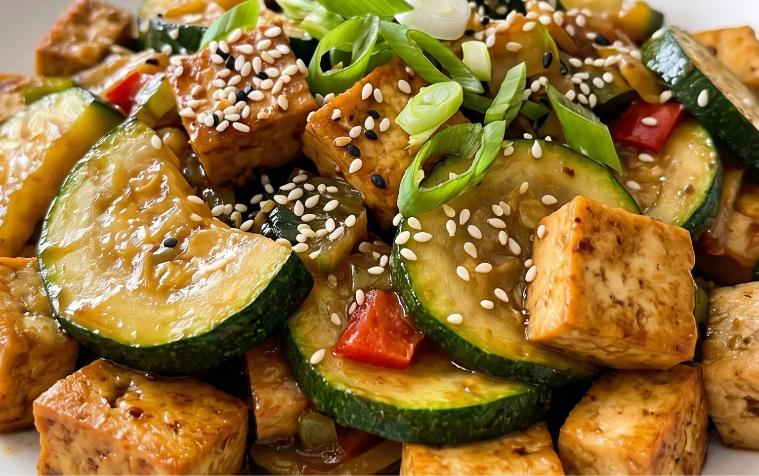 Zucchini Stir Fry With Tofu (Vegan)