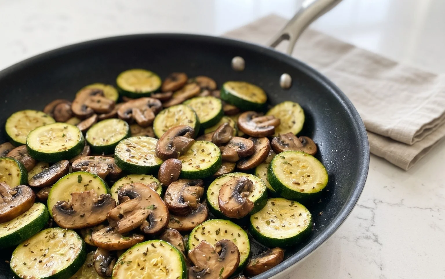 Skillet Zucchini and Mushrooms
