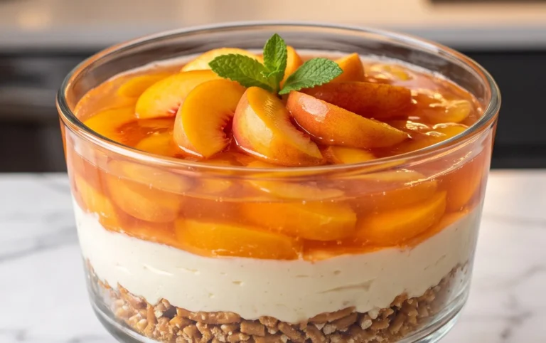 Peach Pretzel Salad Dessert