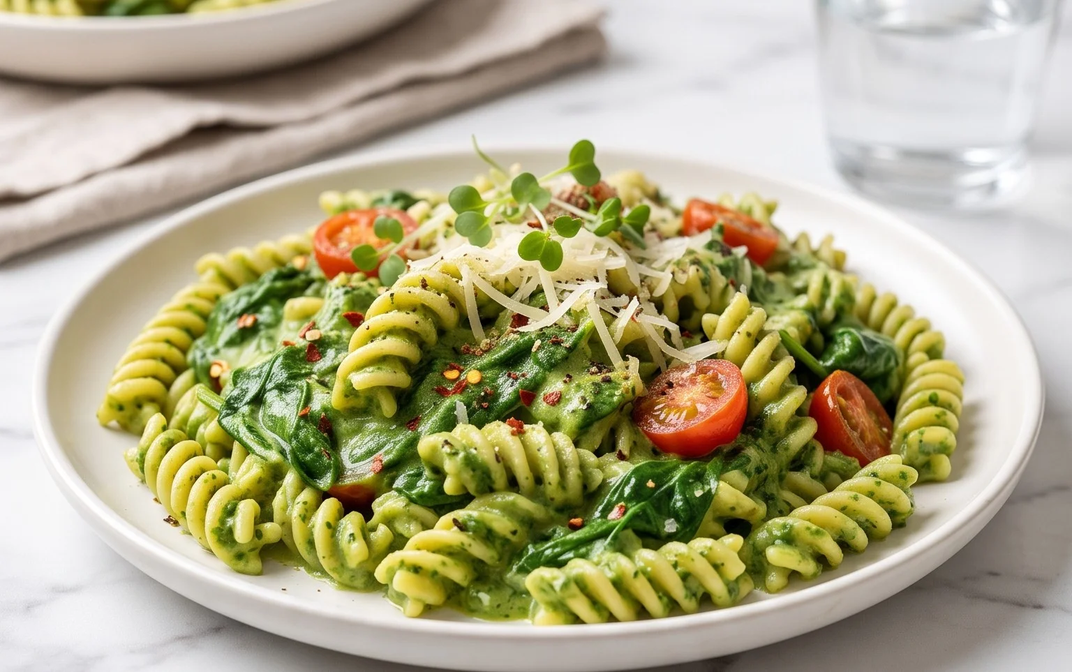 Pasta with Spinach Sauce