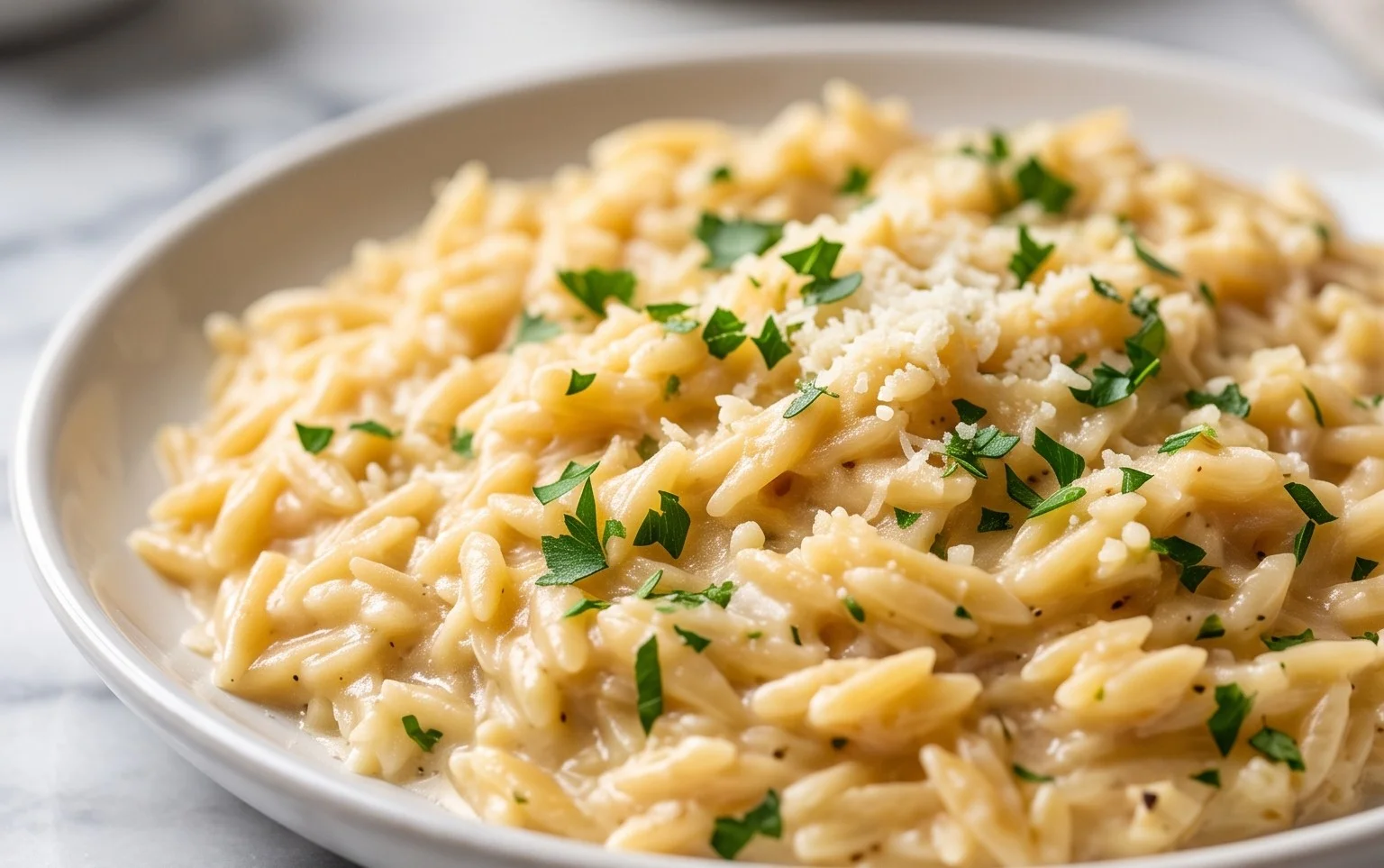 Creamy Garlic Parmesan Orzo