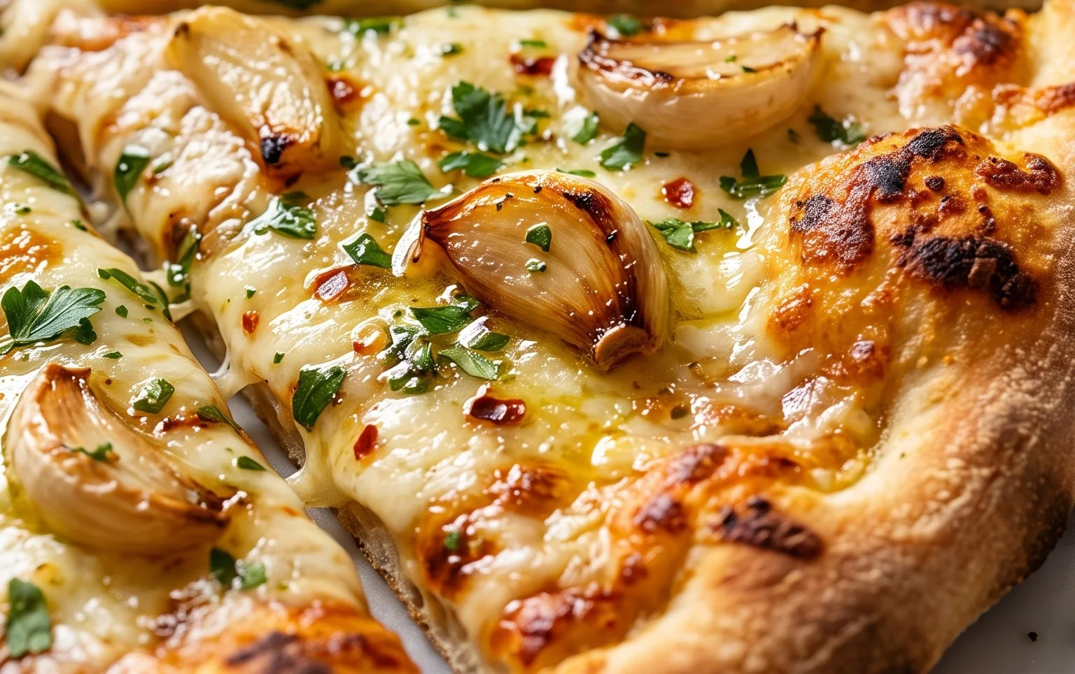 buttery garlic pizza
