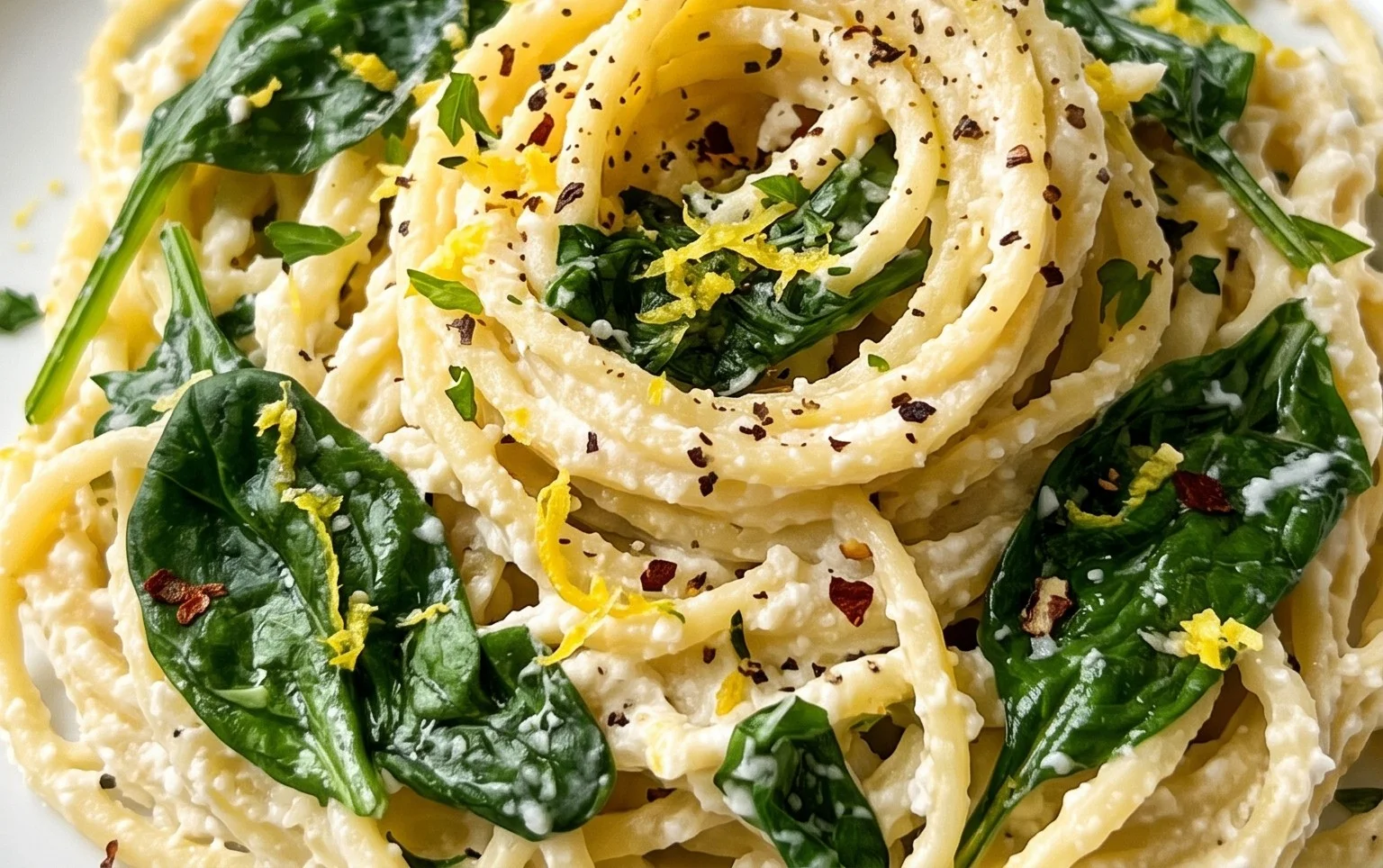 Lemon ricotta pasta & spinach