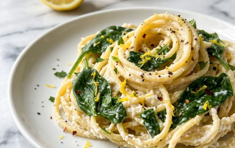 Lemon ricotta pasta & spinach