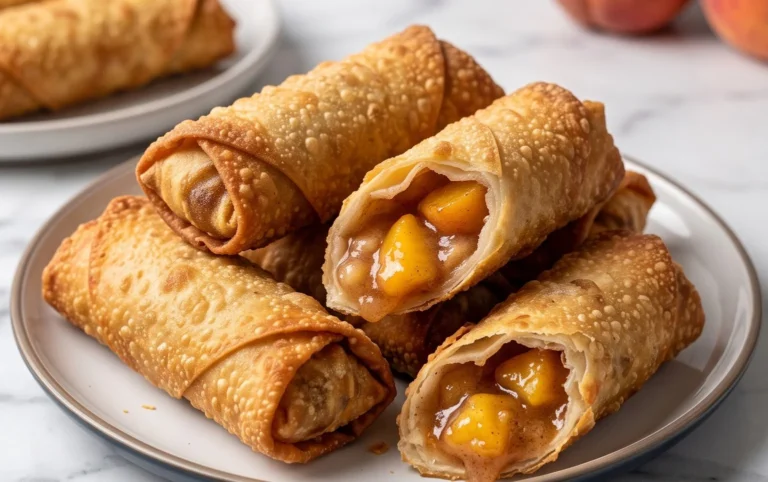 Peach Cobbler Egg Rolls