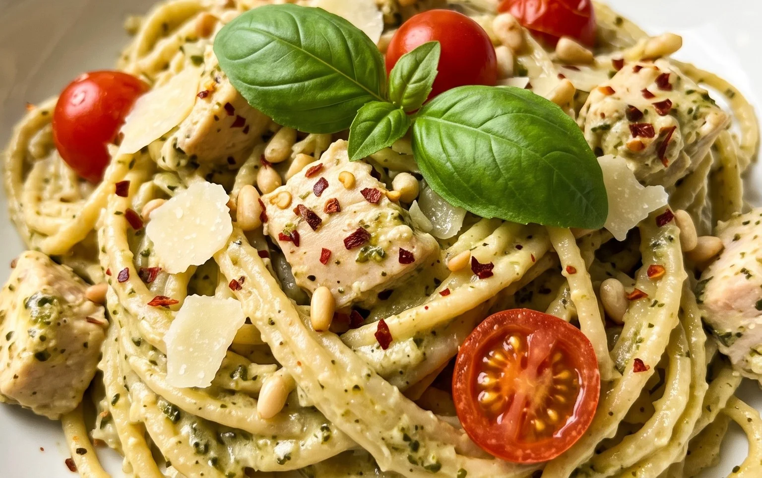 Creamy Chicken Pesto Pasta
