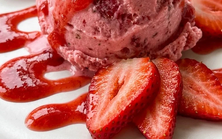 Homemade Strawberry Ice Cream