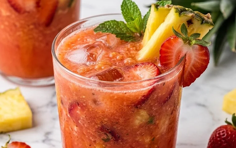 Pineapple Strawberry Agua Fresca