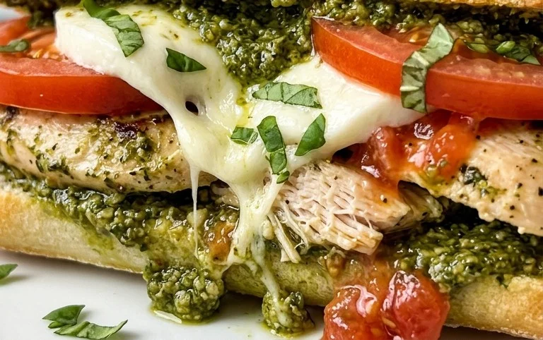 Chicken Pesto Caprese Sandwich