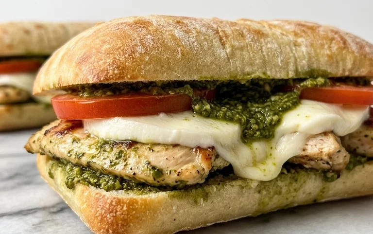 Chicken Pesto Caprese Sandwich