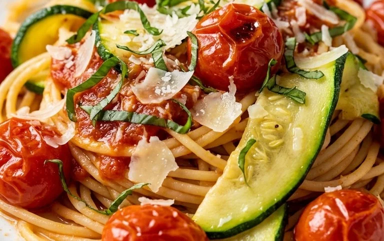 Healthy Tomato Zucchini Pasta