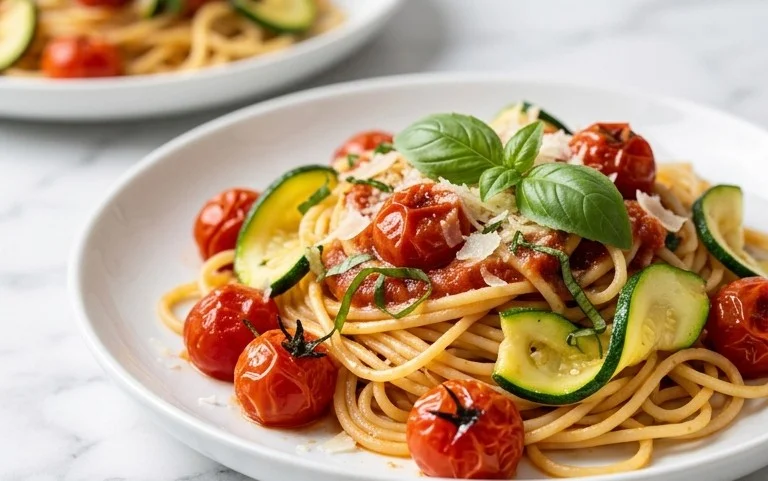 Healthy Tomato Zucchini Pasta