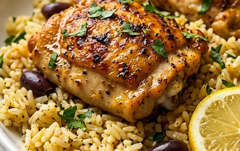 Greek Chicken and Lemon Rice (30 Minutes, One-Pot)