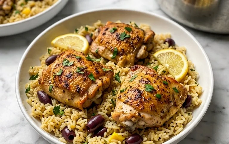 Greek Chicken and Lemon Rice (30 Minutes, One-Pot)