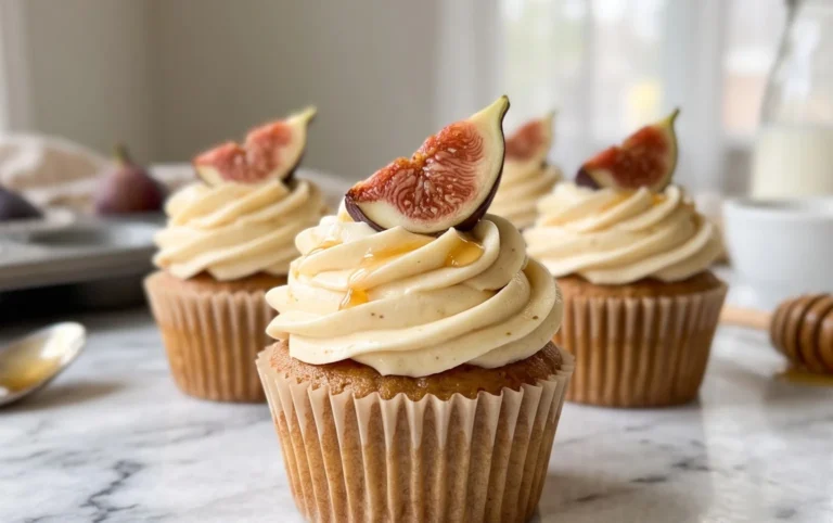 Fig Cupcakes with Honey Cream Cheese Frosting