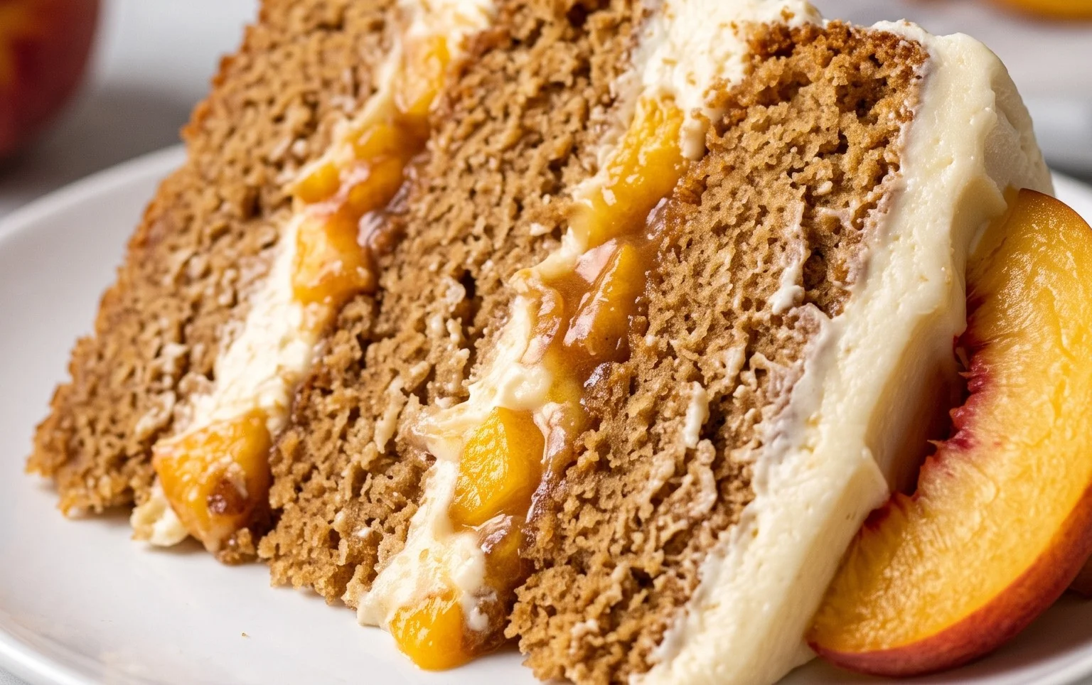 Brown Sugar Layer Cake with Peach Filling