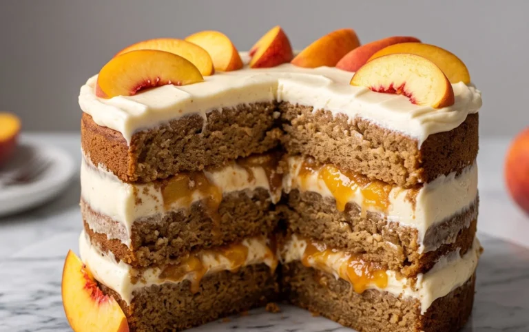Brown Sugar Layer Cake with Peach Filling